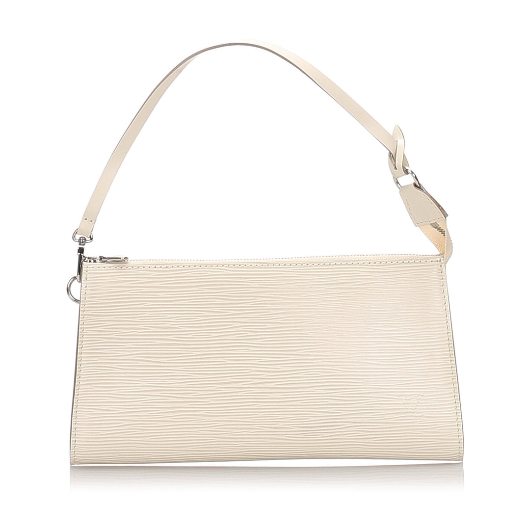 Pre-Loved Louis Vuitton White Epi Leather Pochette Accessoires France