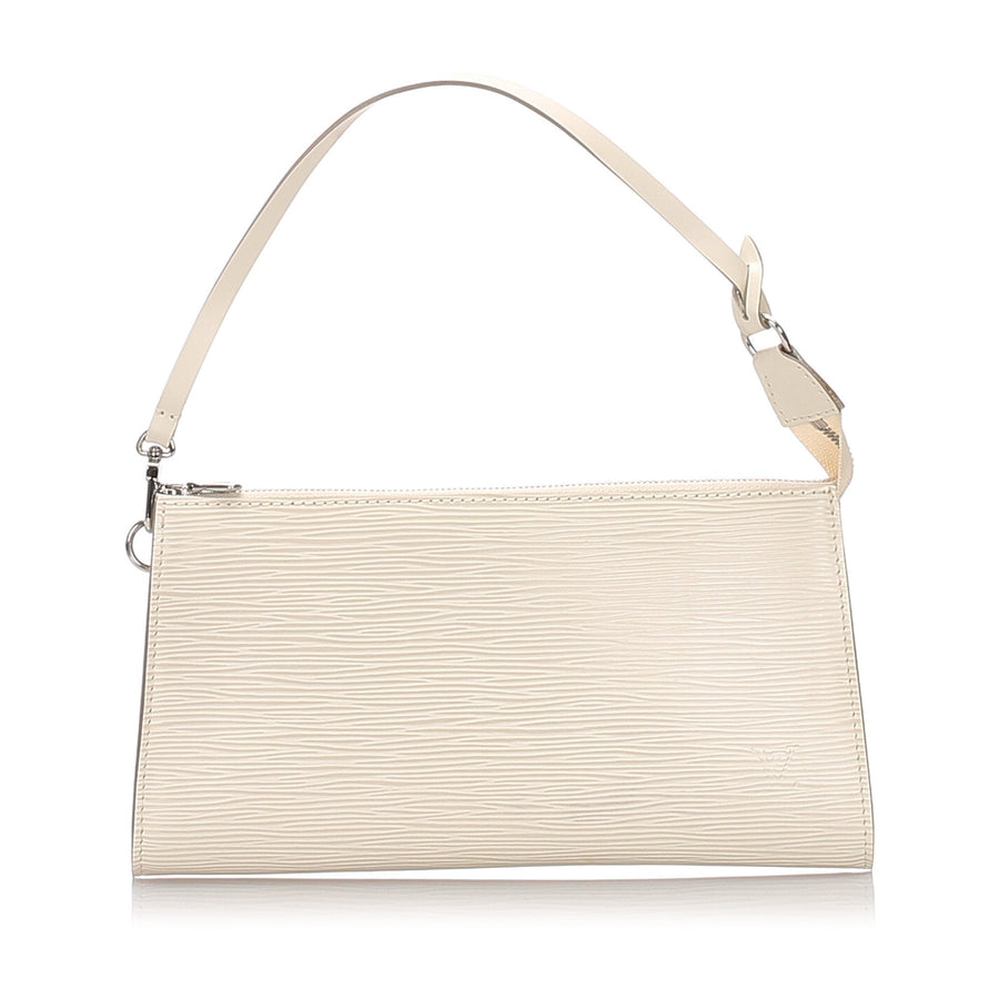 Pre-Loved Louis Vuitton White Epi Leather Pochette Accessoires France