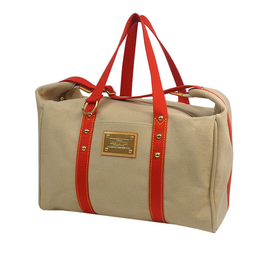 Pre-Loved Louis Vuitton Brown Beige Canvas Fabric Antigua Sac Weekend France