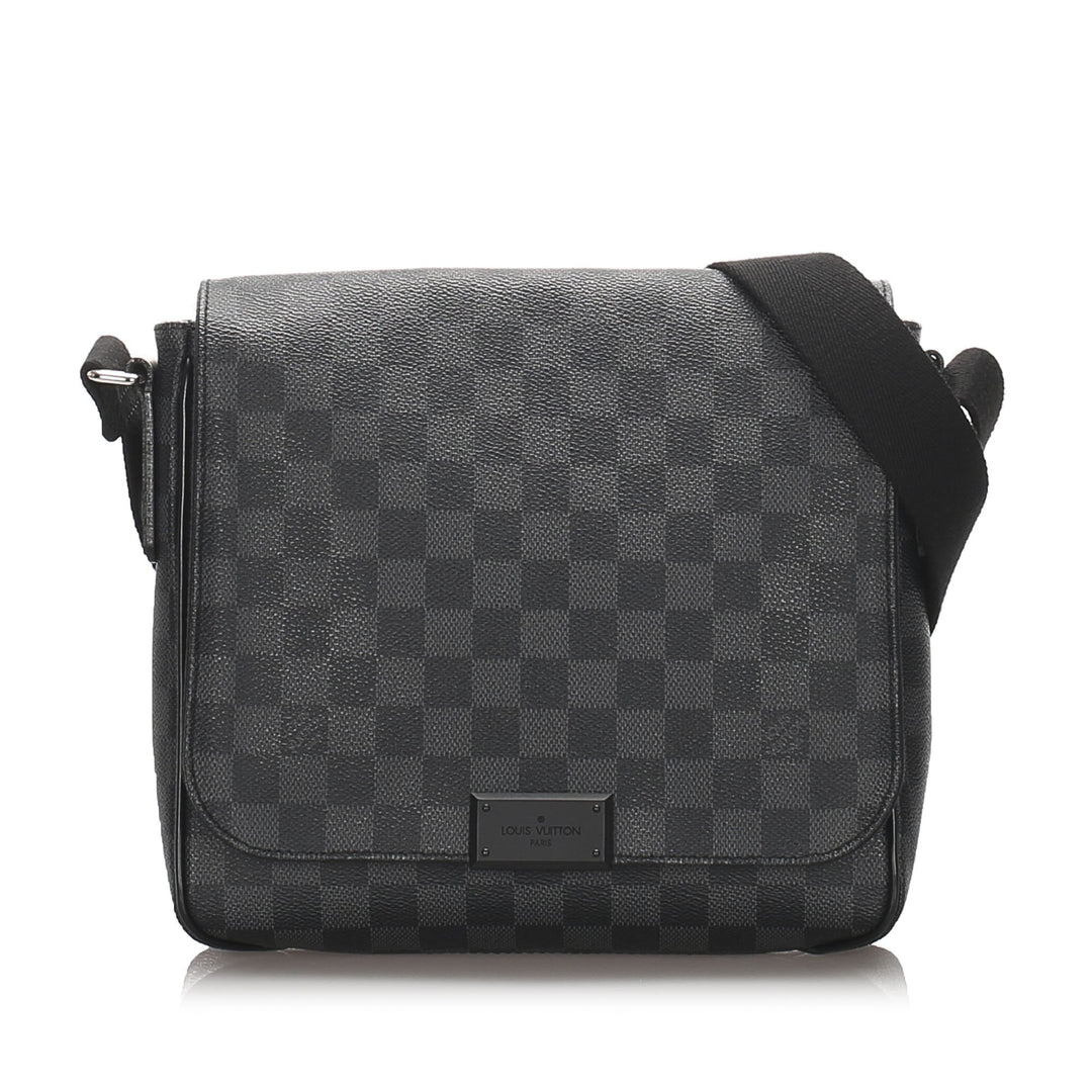 Pre-Loved Louis Vuitton Black Damier Graphite District PM France