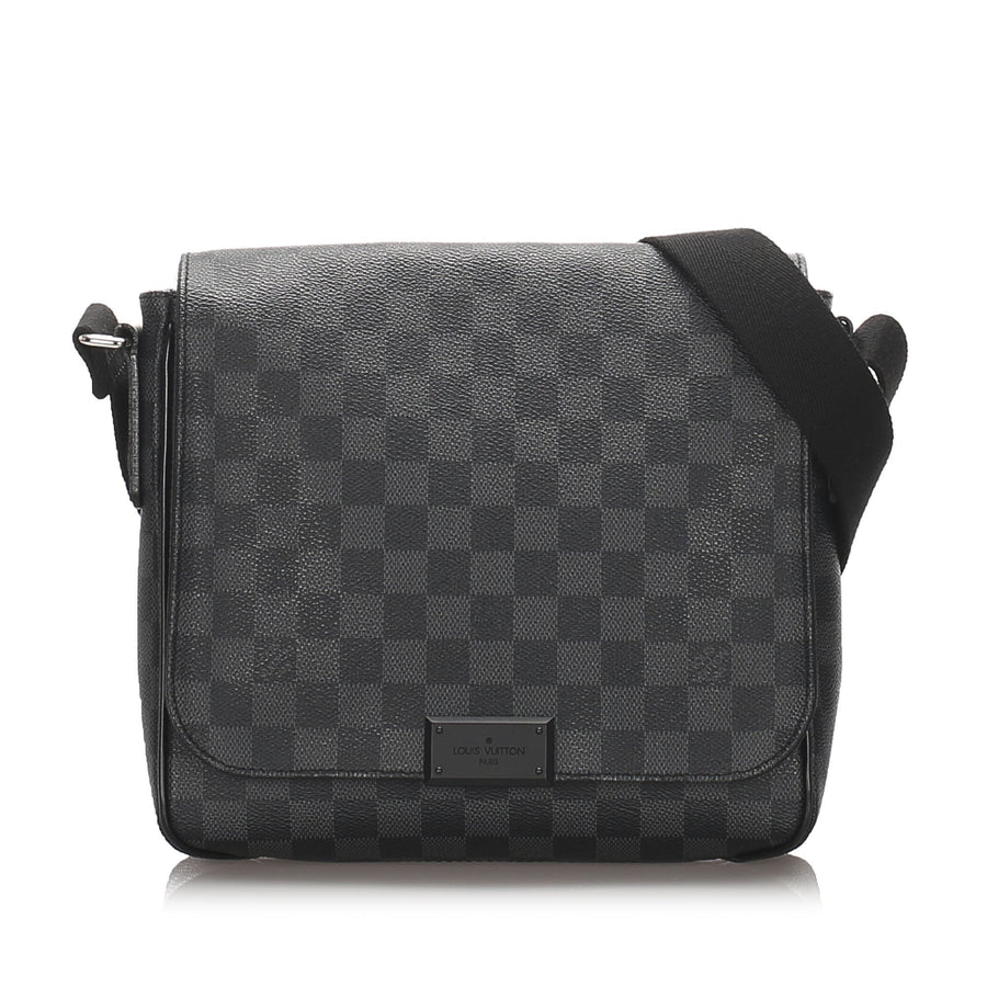 Pre-Loved Louis Vuitton Black Damier Graphite District PM France