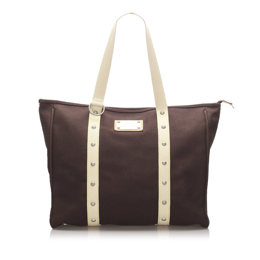 Pre-Loved Louis Vuitton Brown Dark Canvas Fabric Antigua Cabas GM France