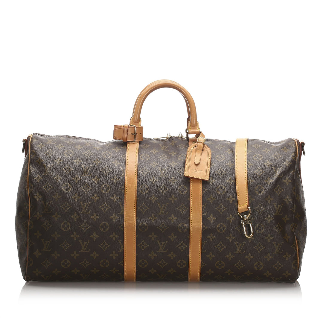 Pre-Loved Louis Vuitton Brown Monogram Keepall Bandouliere 55 France