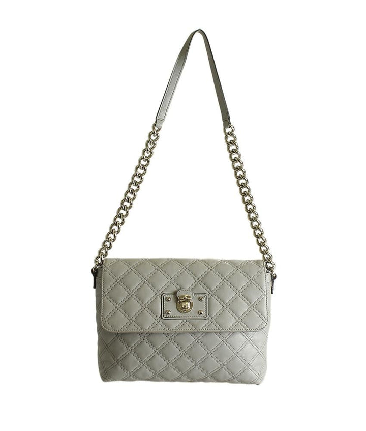 Marc Jacobs The Large Single Grey Quilted Leather Shoulder Bag