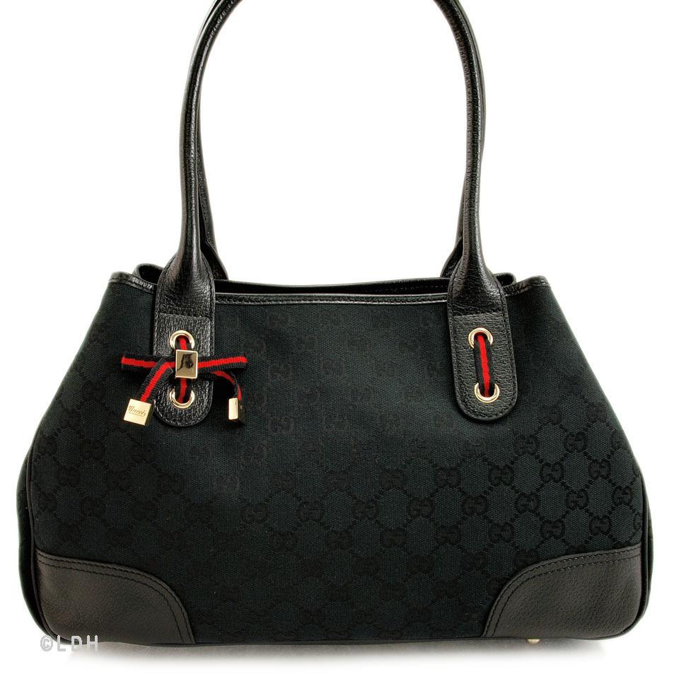 G*G Black Shopper Tote with Bow