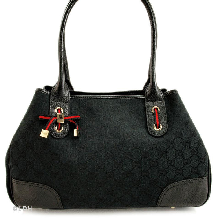 G*G Black Shopper Tote with Bow