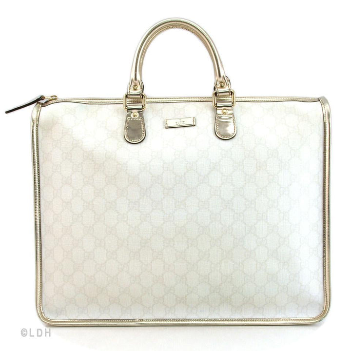 G*G White Tote with Silver Trim (Indistinguishable)