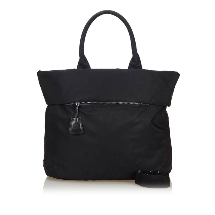 Pre-Loved Prada Black Nylon Fabric Reversible Tote Bag ITALY
