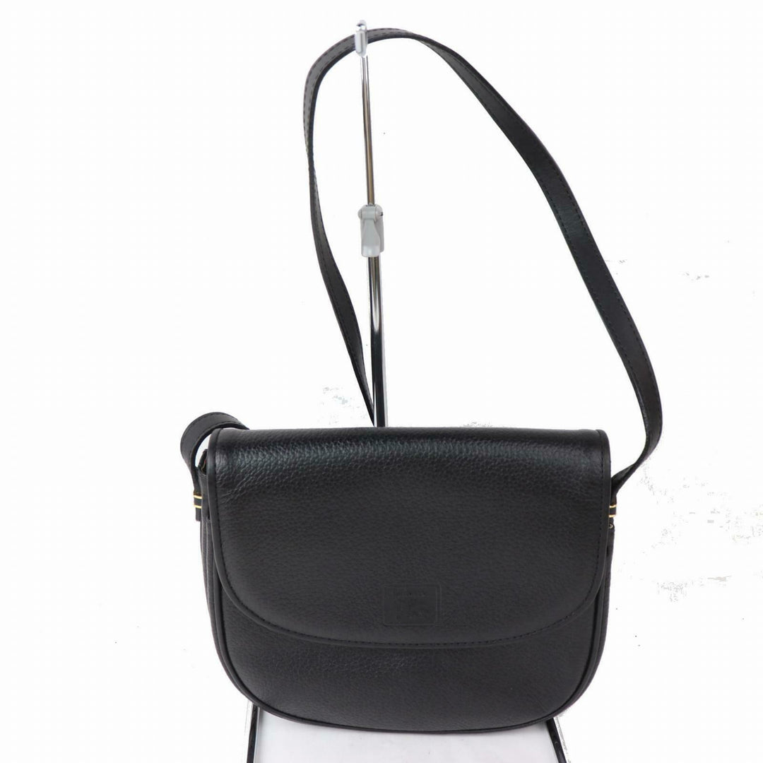Indistinguishable  Burbe**y Shoulder Bag Black Leather (SHC1-14387)