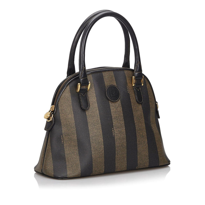 Pre-Loved Fendi Brown PVC Plastic Pequin Handbag Italy
