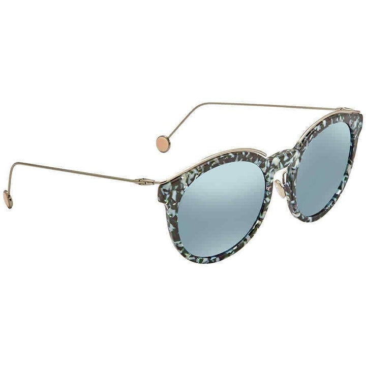 Di**r Blossom Azure Green Mirror Geometric Ladies Sunglasses Di**rBLOSSOM YE6/3J