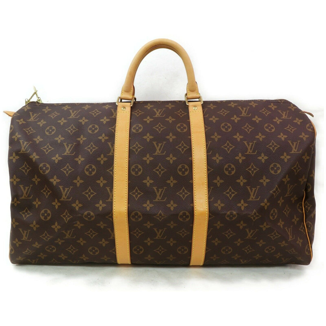 Louis Vuitton Boston Bag Keepall 55 Brown Monogram (SHC7-10965)