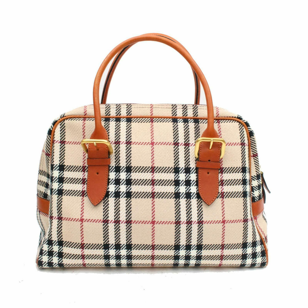 Indistinguishable  Burbe**y Hand Bag Beige Canvas (SHC1-14313)