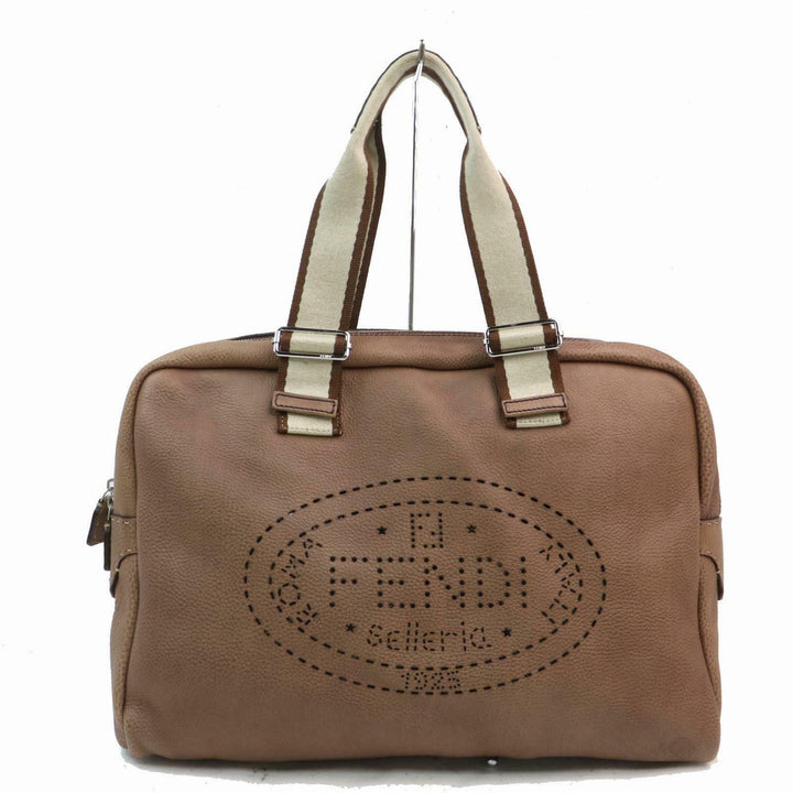Indistinguishable  Fendi Hand Bag Light Brown Leather (SHC7-10109)