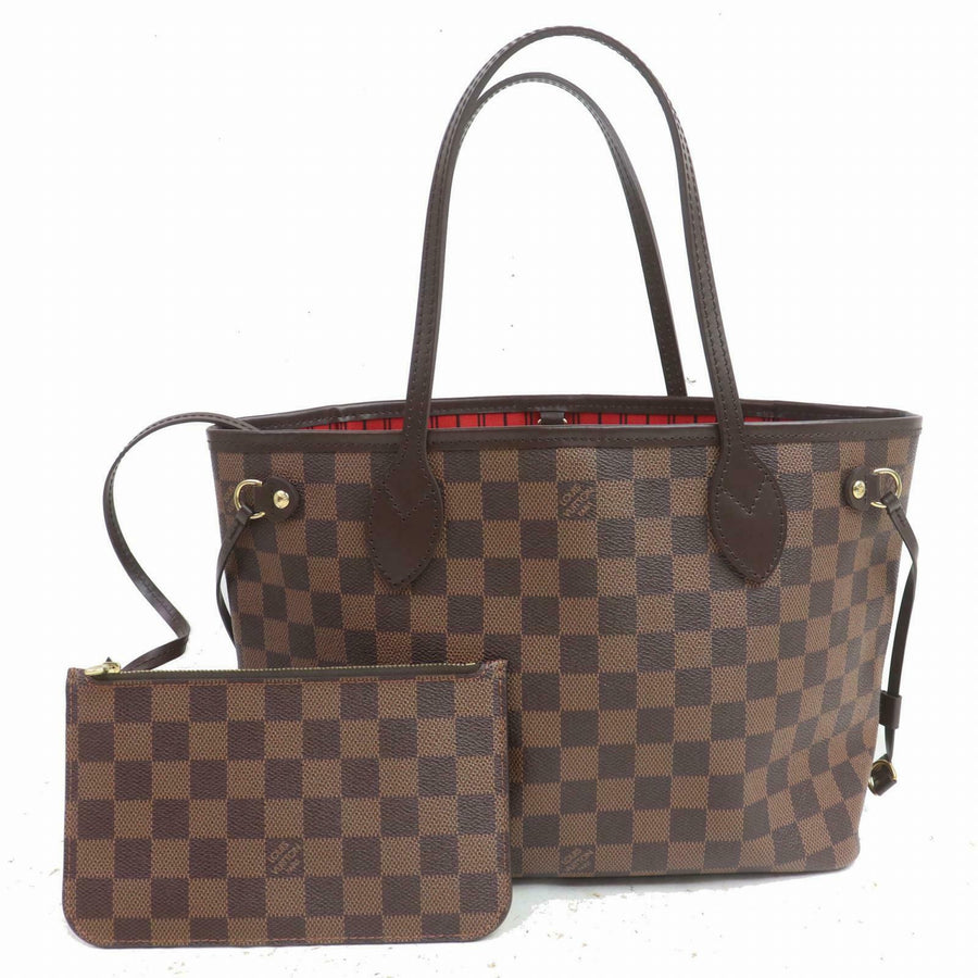 Louis Vuitton Hand Bag Neverfull Pm Ebene Brown Damier  (SHC7-10990)