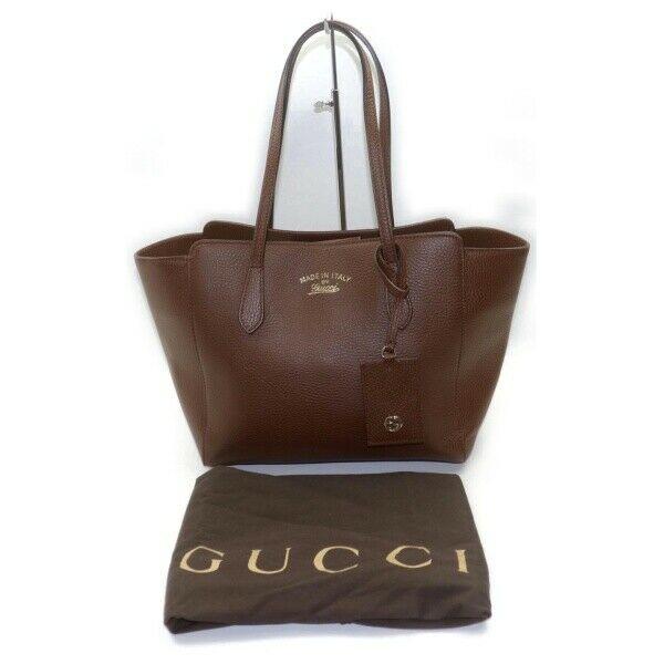 Indistinguishable  G*G Tote Bag Swing Tote Brown Leather (SHC7-11055)
