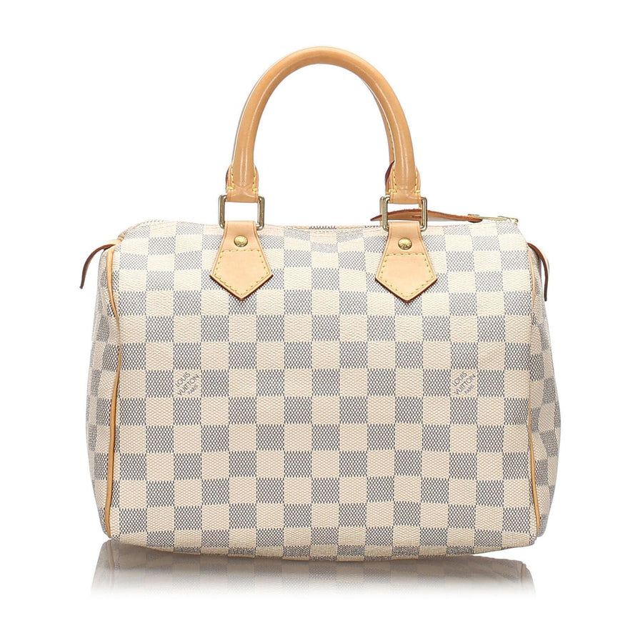 Pre-Loved Louis Vuitton White Damier Canvas Azur Speedy 25 France