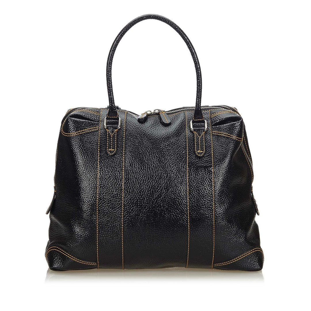 Pre-Loved Fendi Black Patent Leather Handbag Italy