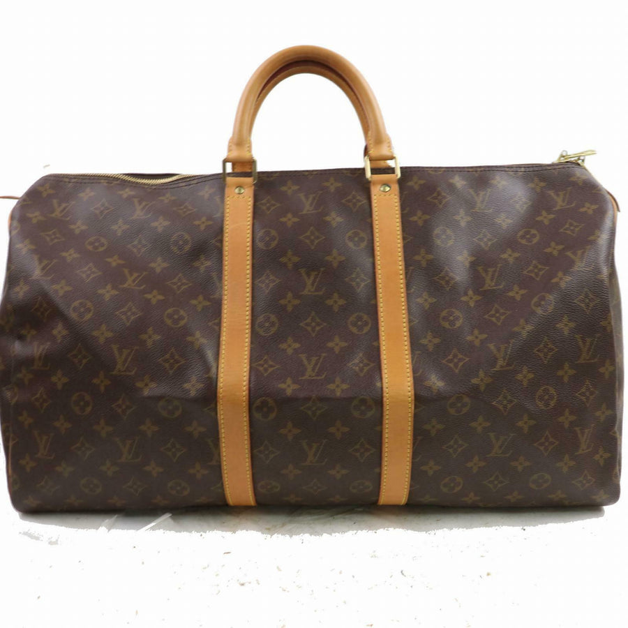 Louis Vuitton Boston Bag Keepall 55 Brown Monogram (SHC7-10513)