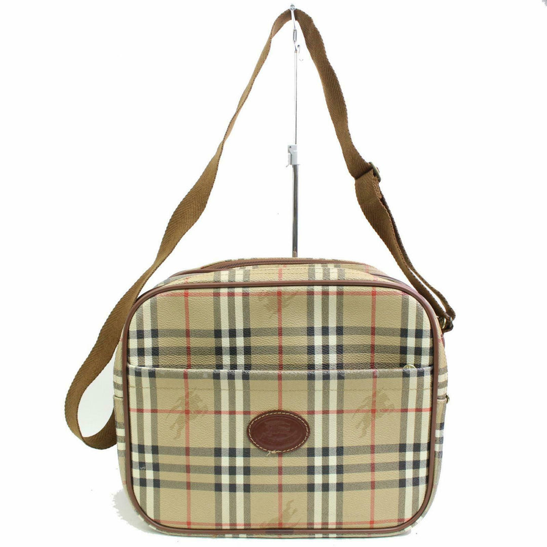 Indistinguishable  Burbe**y Shoulder Bag Beige PVC (SHC1-15173)