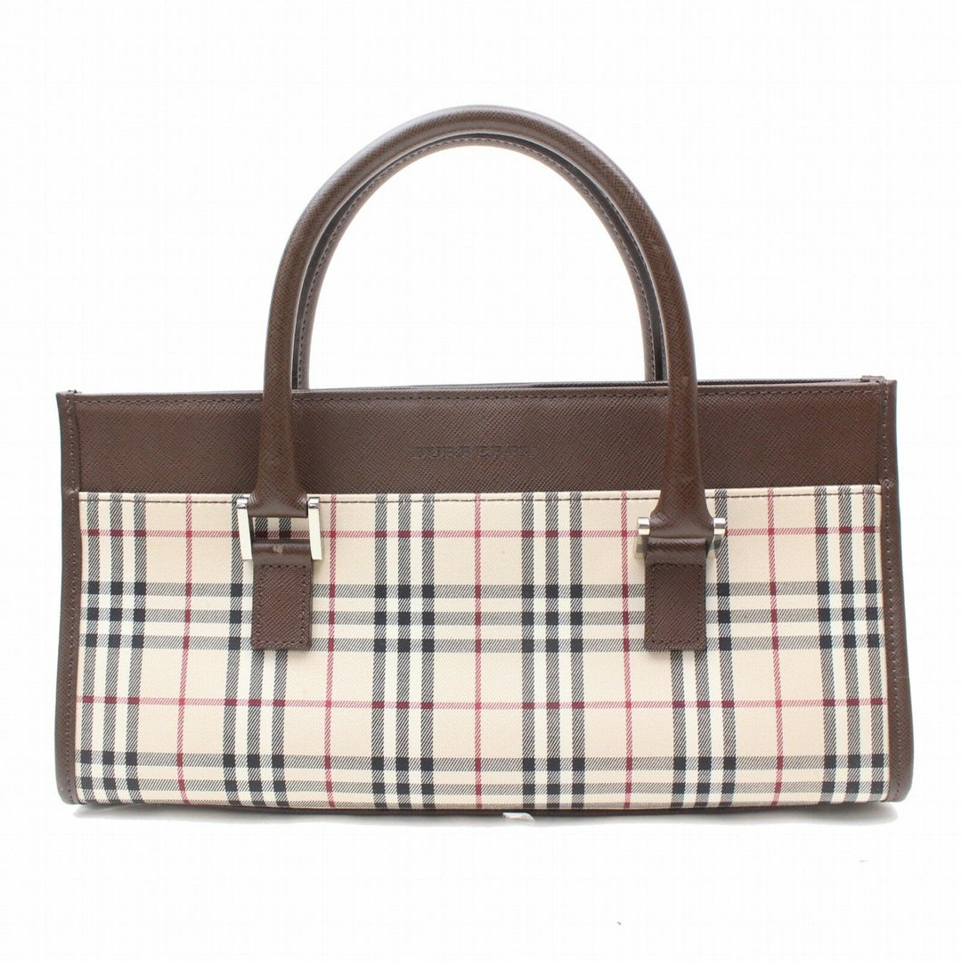 Indistinguishable  Burbe**y Hand Bag Brown Fabric (SHC1-15633)