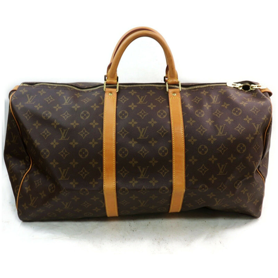 Louis Vuitton Boston Bag Keepall 55 Brown Monogram (SHC7-10504)