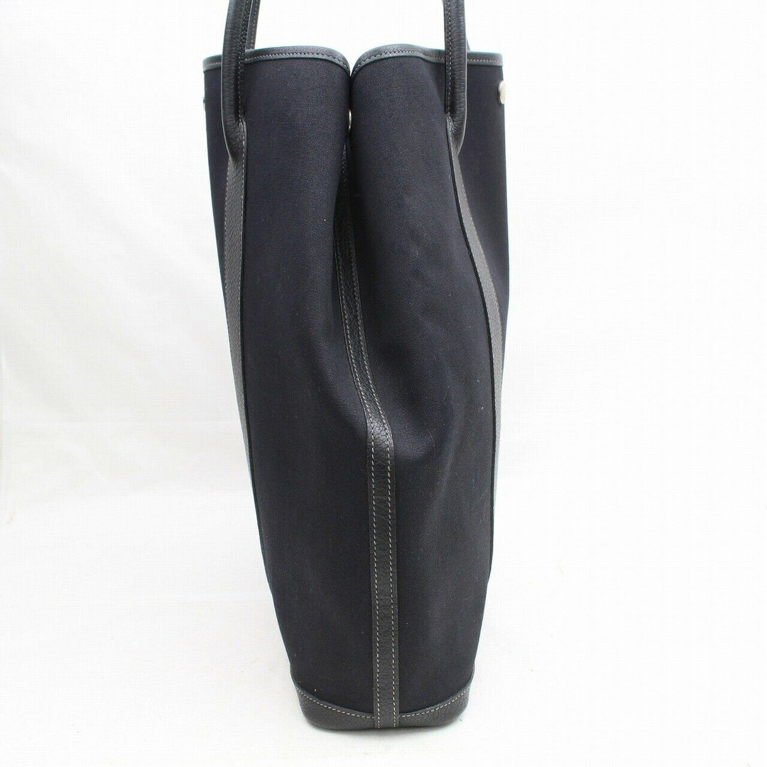 Indistinguishable  Hermes Tote Bag Garden File Black Canvas (SHC7-10051)