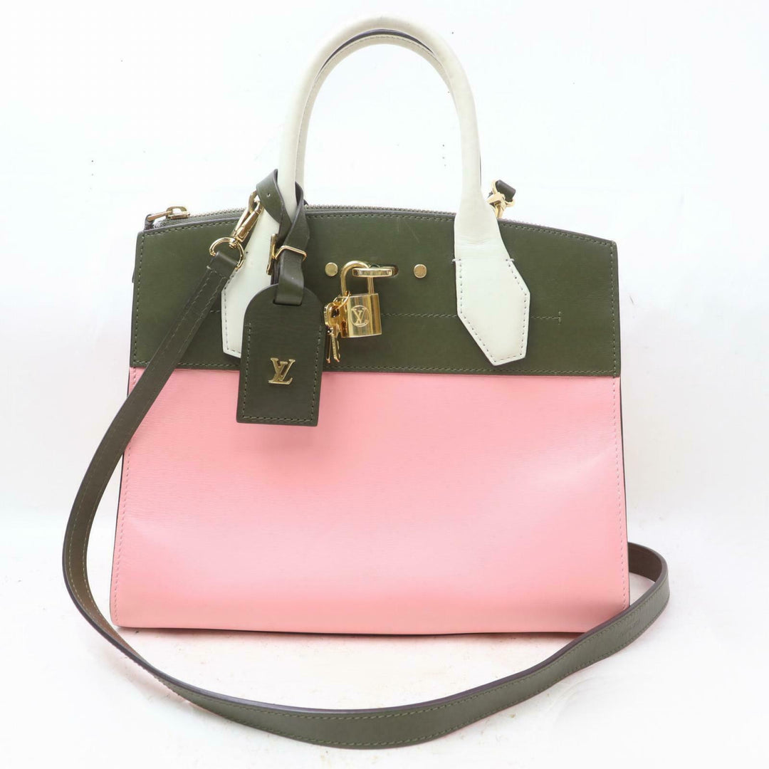 Louis Vuitton Hand Bag City Steamer Pink Calf  (SHC7-10759)