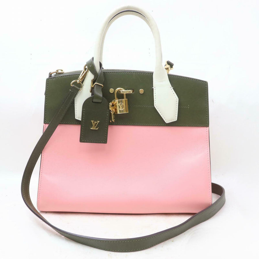 Louis Vuitton Hand Bag City Steamer Pink Calf  (SHC7-10759)