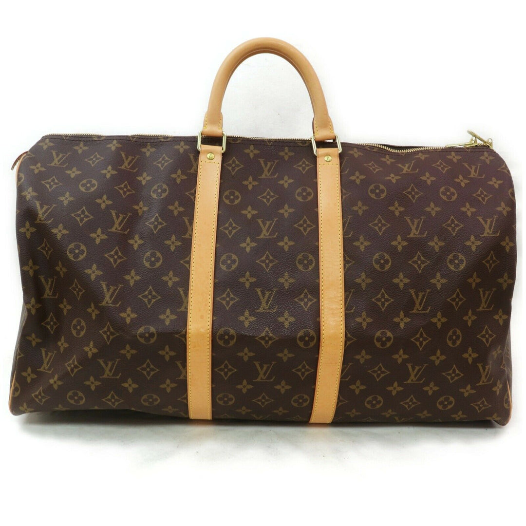 Louis Vuitton Boston Bag Keepall 55 Brown Monogram (SHC7-10966)