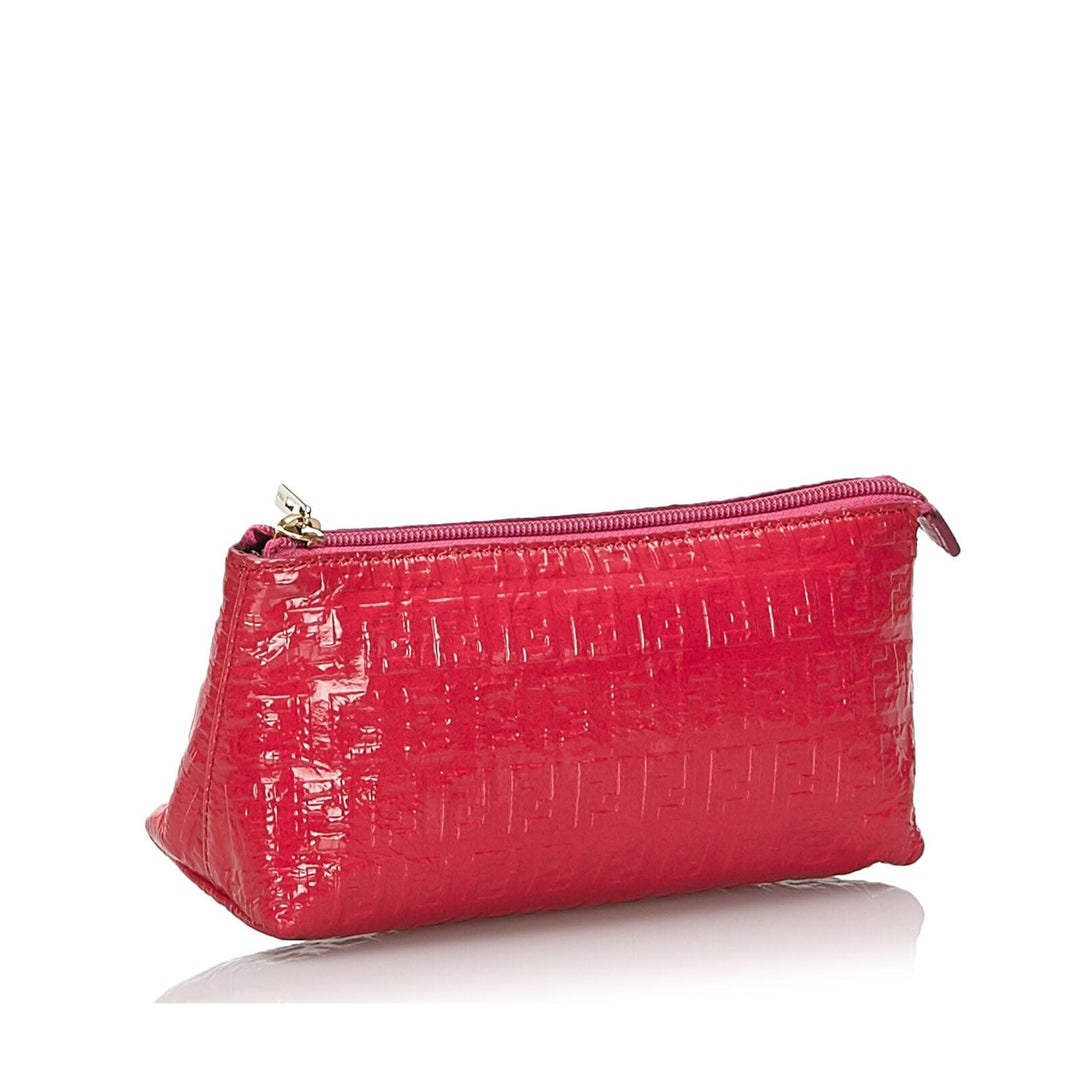 Pre-Loved Fendi Pink Patent Leather Zucchino Pouch Italy