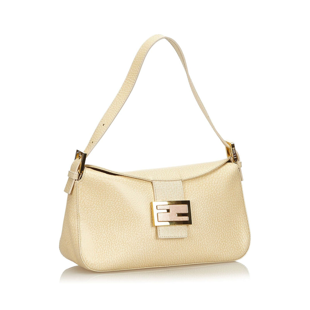 Pre-Loved Fendi Brown Beige Others Leather Baguette Italy
