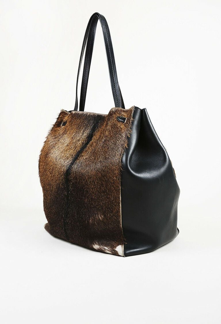 Celine Medium Cabas Phantom Tie Goat Fur Tote