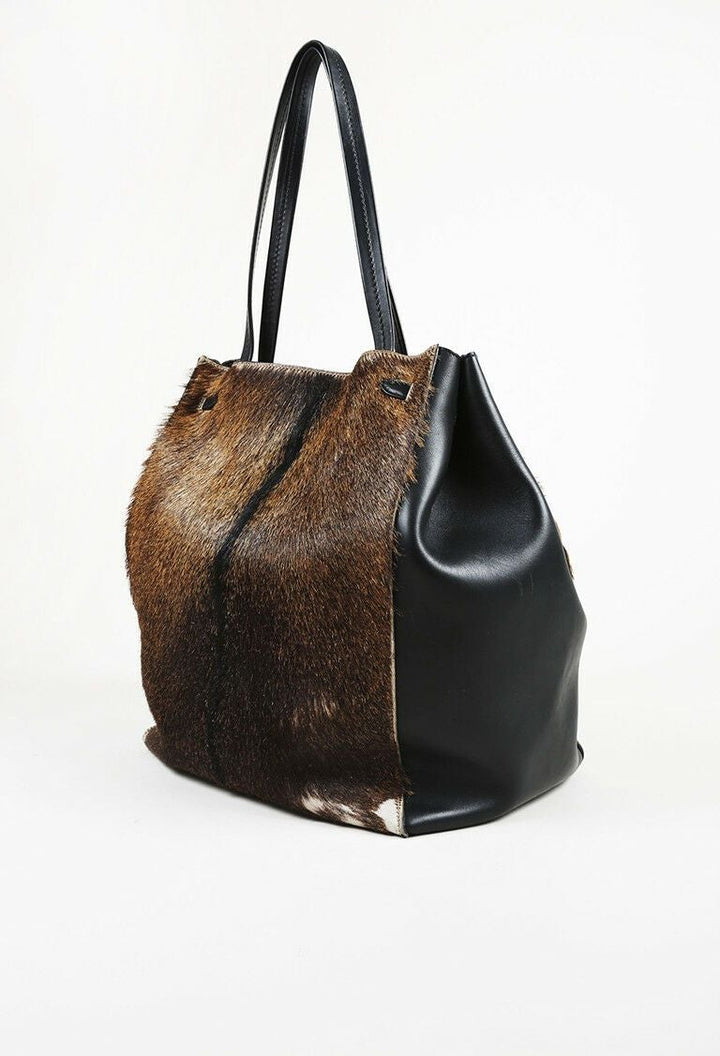 Celine Medium Cabas Phantom Tie Goat Fur Tote
