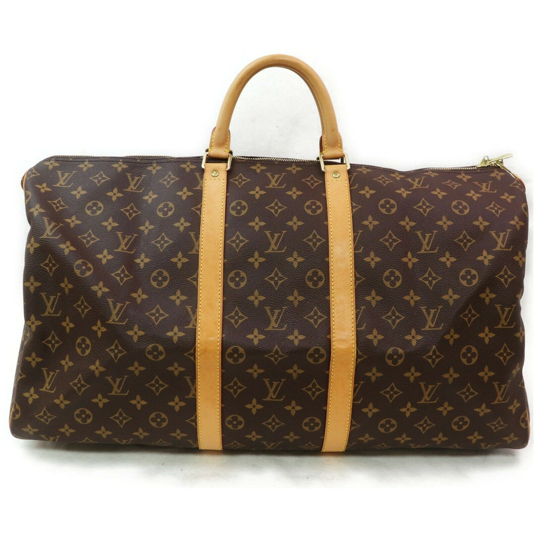 Louis Vuitton Boston Bag Keepall 55 Brown Monogram (SHC7-10967)