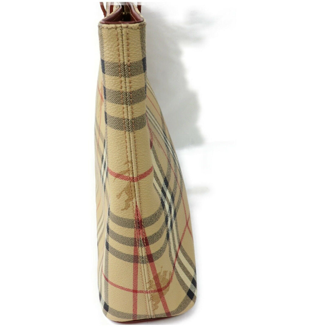 Indistinguishable  Burbe**y London Hand Bag Beige PVC (SHC7-10901)