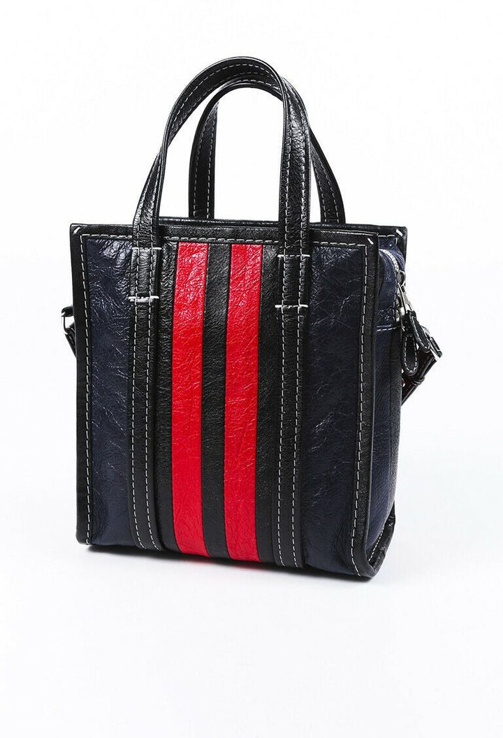 Balenciaga Mini Bazar Striped Tote Bag