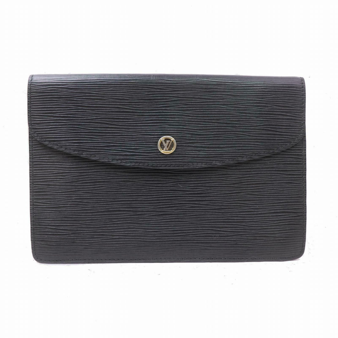 Louis Vuitton Clutch Montaigne Black Epi  (SHC7-10600)