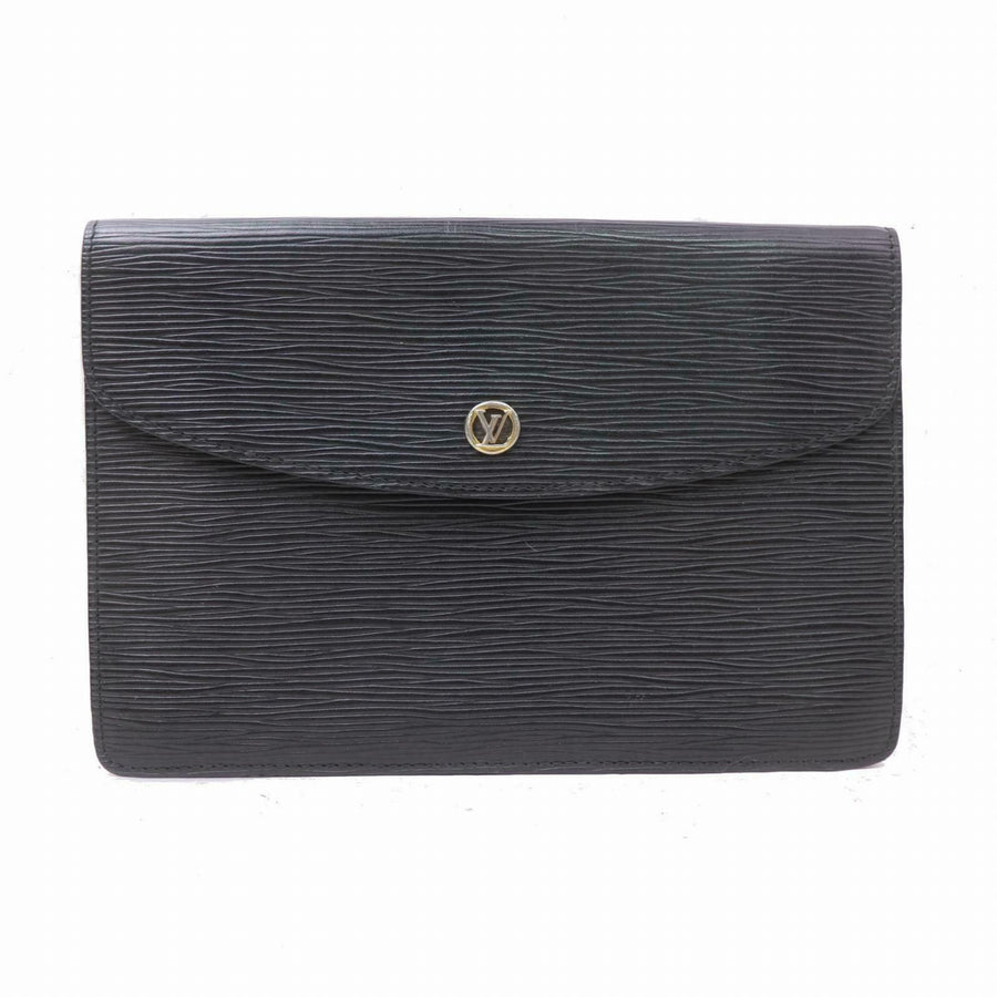 Louis Vuitton Clutch Montaigne Black Epi  (SHC7-10600)