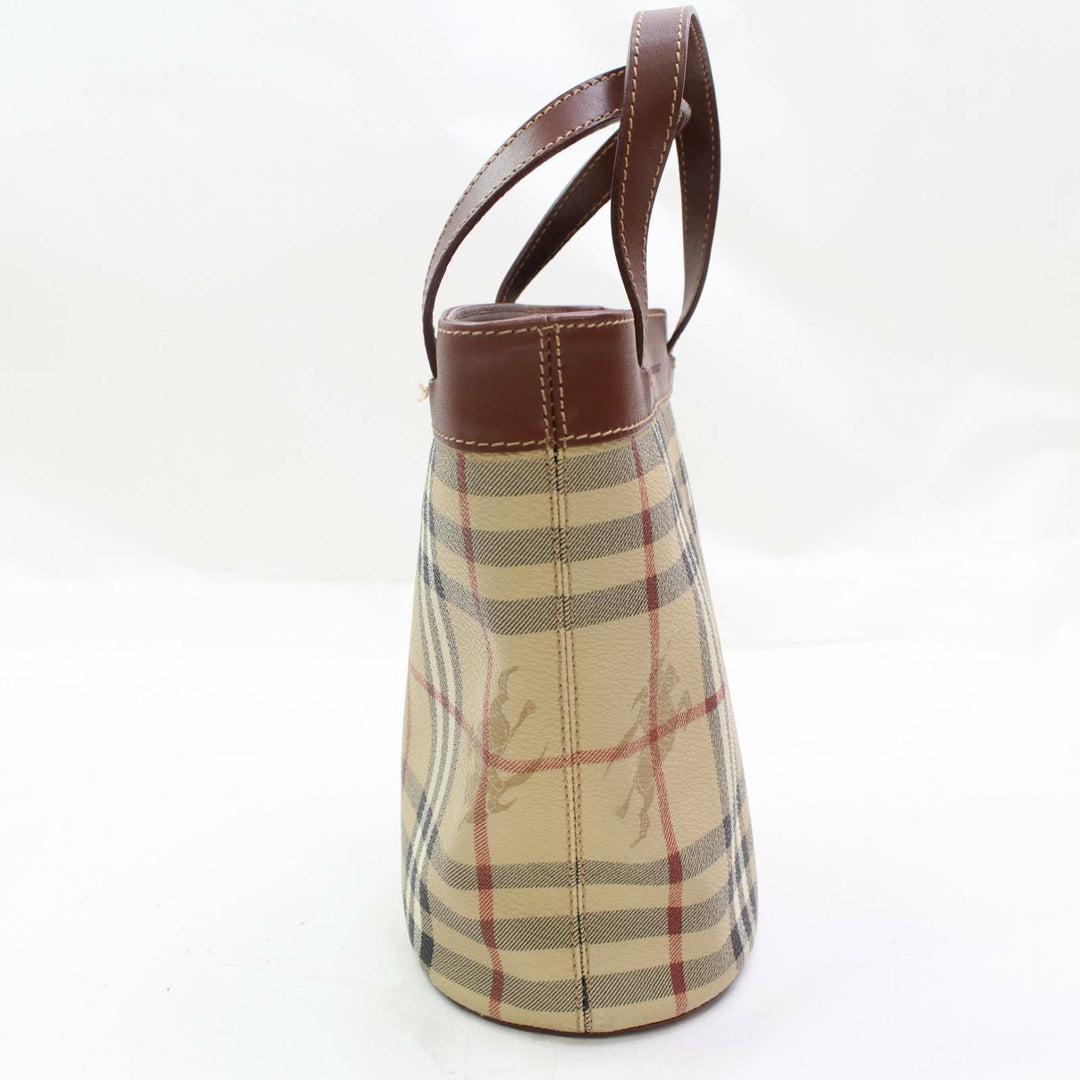 Indistinguishable  Burbe**y London Hand Bag Light Brown PVC (SHC1-14436)