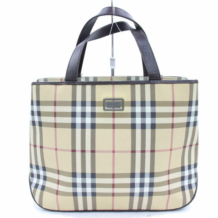 Indistinguishable  Burbe**y London Hand Bag Brown PVC (SHC1-14603)