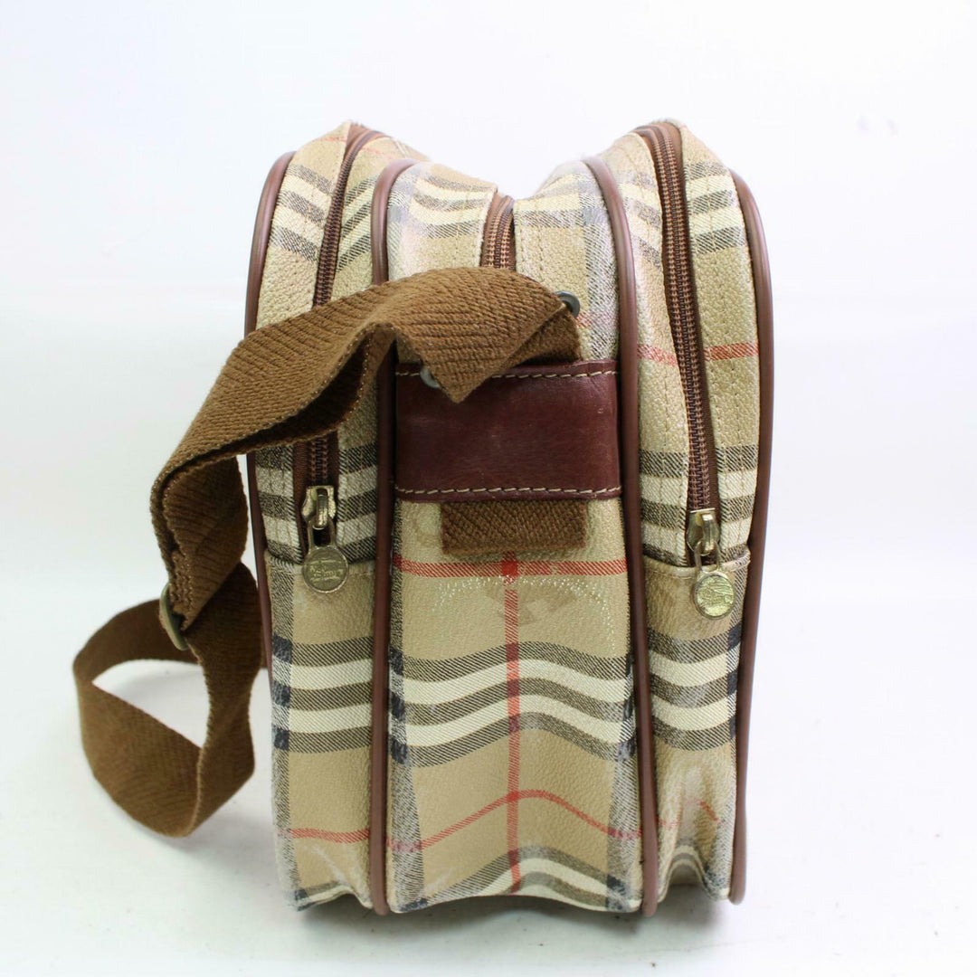 Indistinguishable  Burbe**y Shoulder Bag Beige PVC (SHC1-15173)