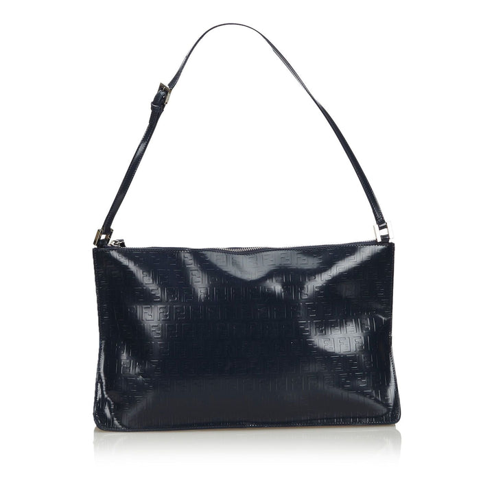 Pre-Loved Fendi Blue Navy Others Leather Zucchino Shoulder Bag ITALY