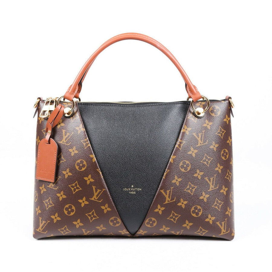 Louis Vuitton Bag V Tote MM Monogram Canvas Noir Leather