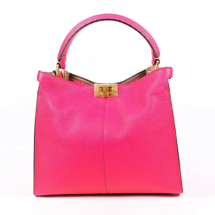 Fendi Bag Peekaboo X-Lite Medium Pink Leather Satchel