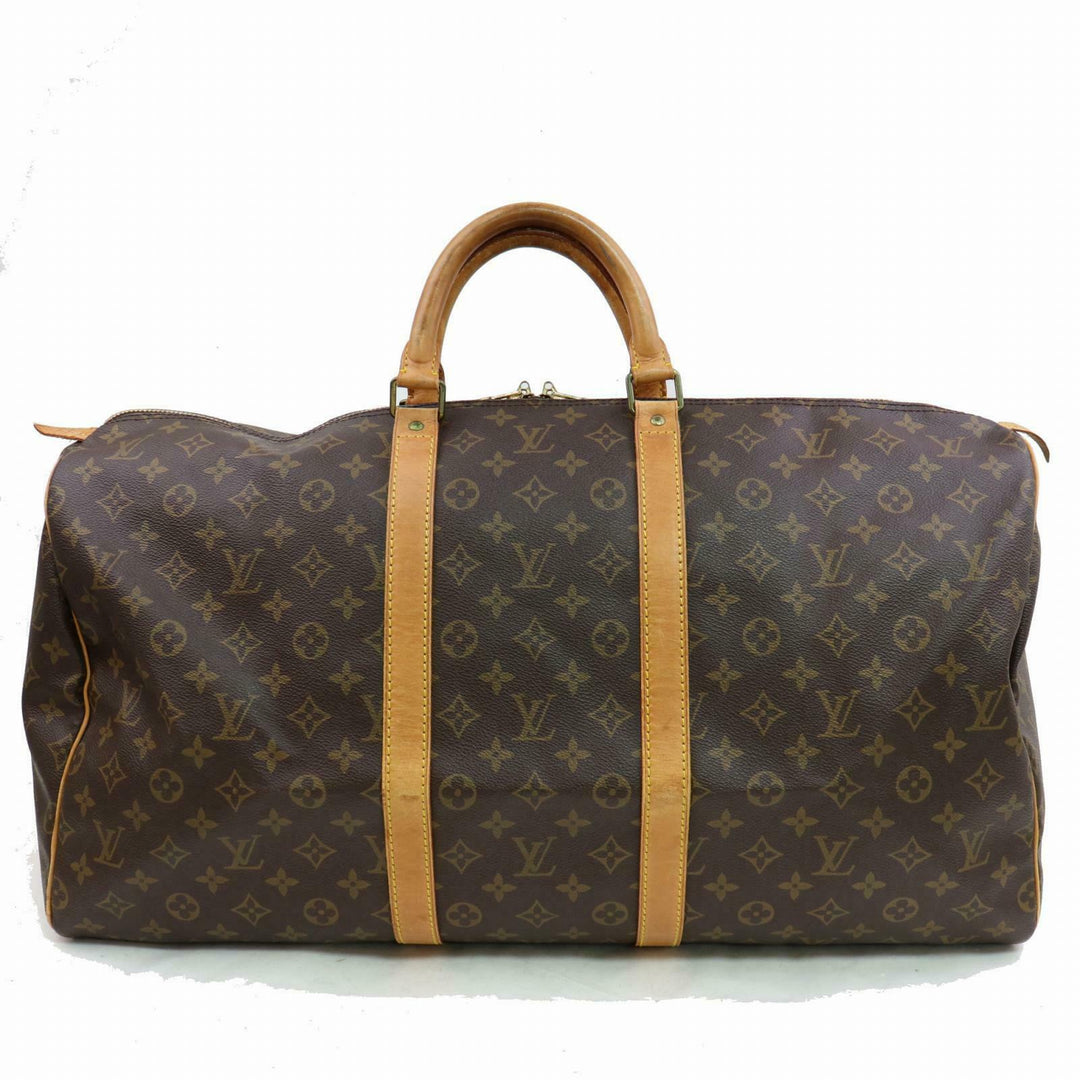 Louis Vuitton Boston Bag Keepall 55 Brown Monogram (SHC7-10380)