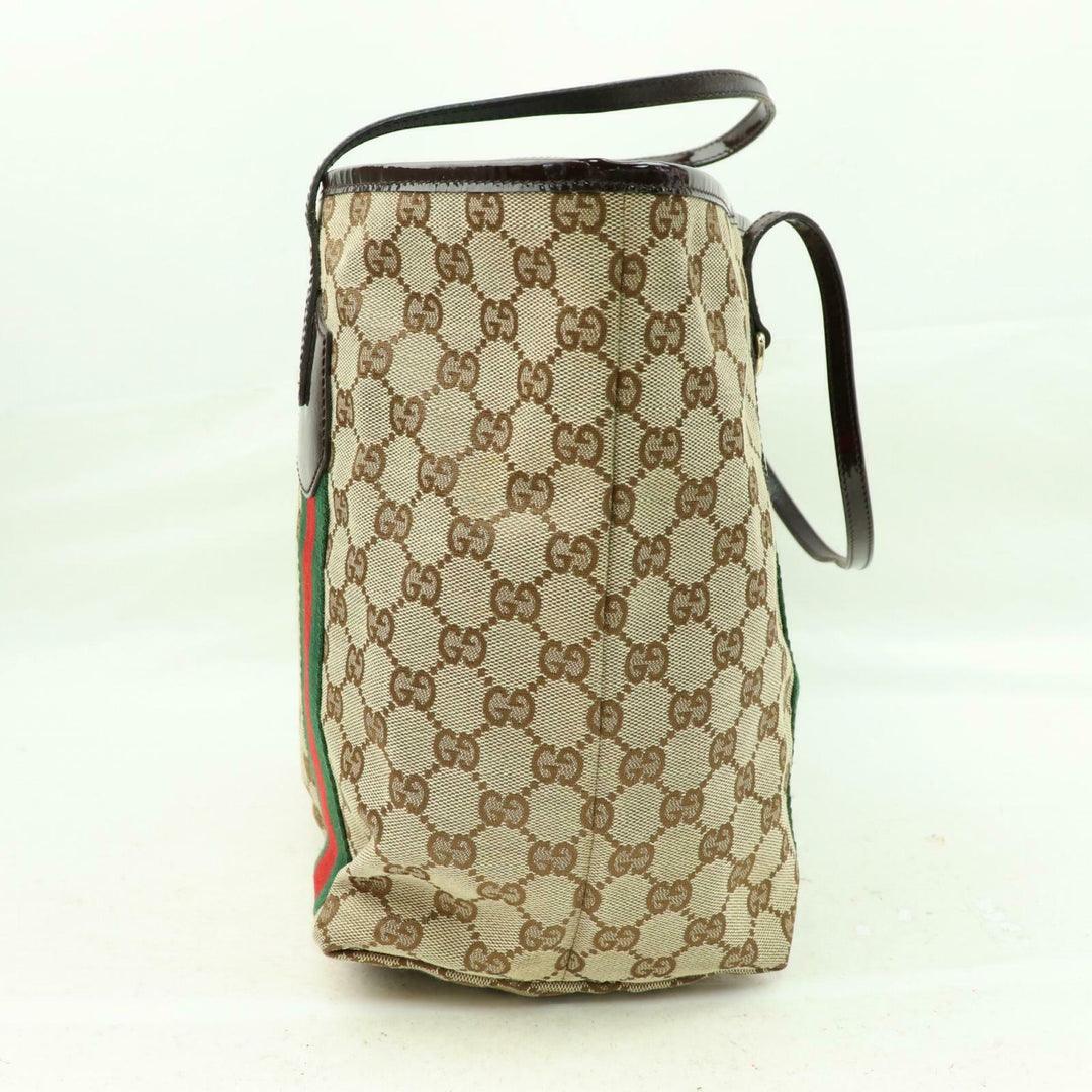 Indistinguishable  G*G Tote Bag Brown Canvas (SHC1-14280)