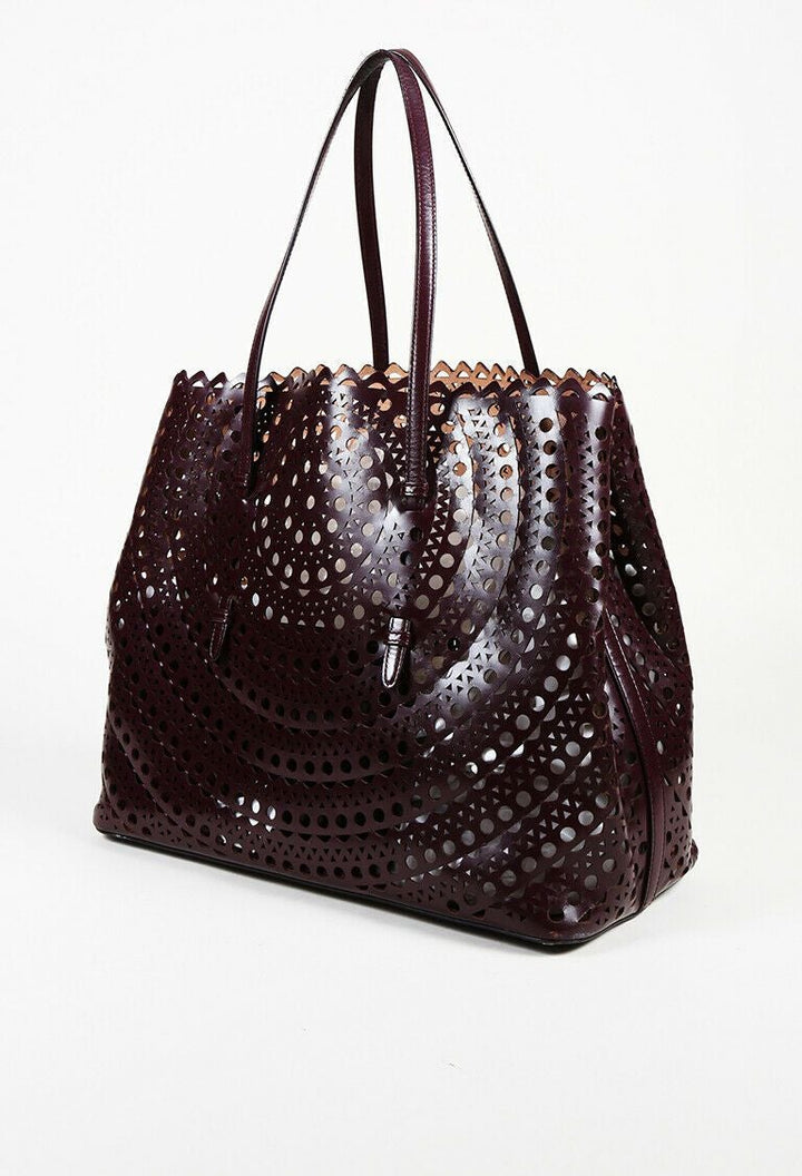 Alaia Laser Cut Leather Tote Bag