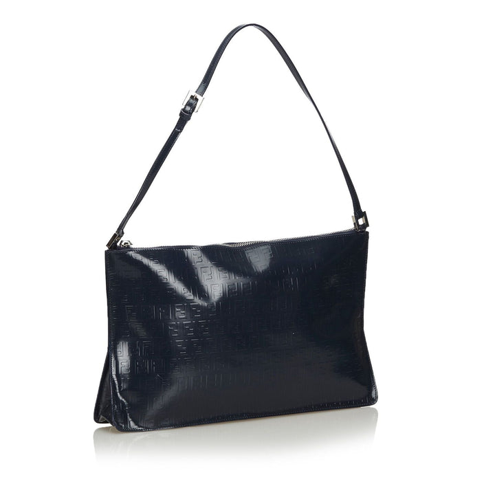 Pre-Loved Fendi Blue Navy Others Leather Zucchino Shoulder Bag ITALY