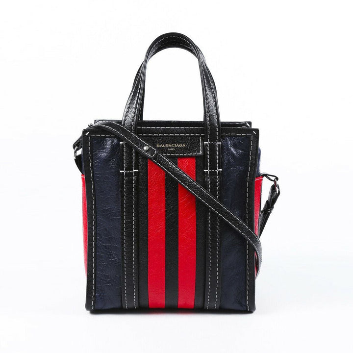 Balenciaga Mini Bazar Striped Tote Bag